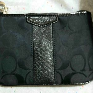 Coach Signature Wristlet in Black